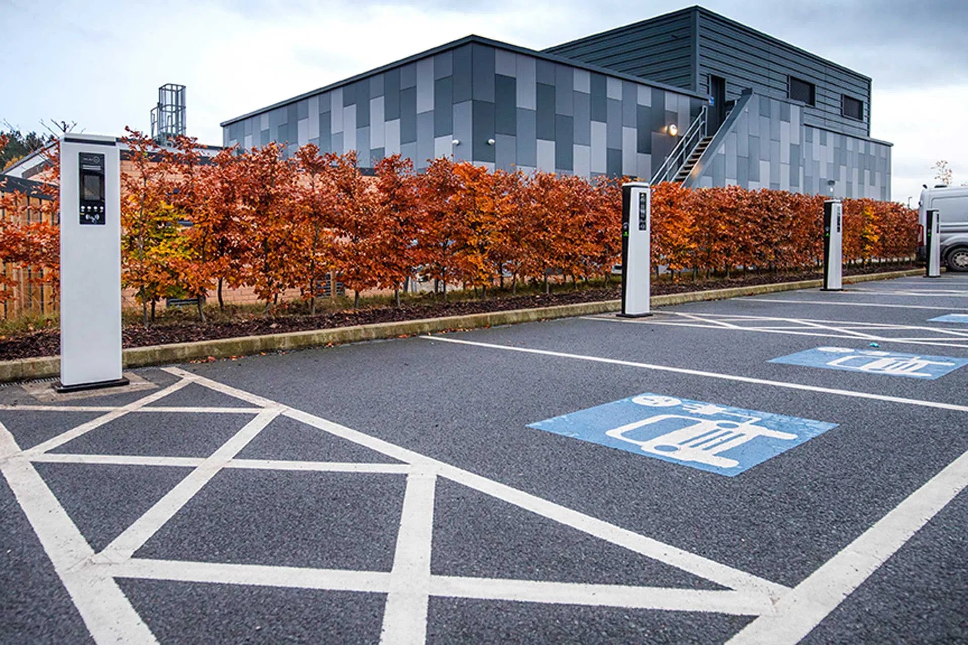 car park with ev charger